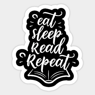 Eat Sleep Read Repeat, Funny Reader Sticker